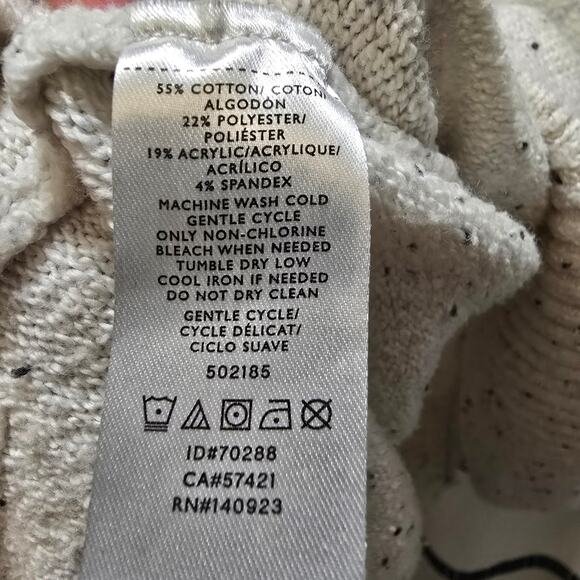 Loft cream colored black speckled knit turtleneck sweater oversized boxy XS - Picture 6 of 12